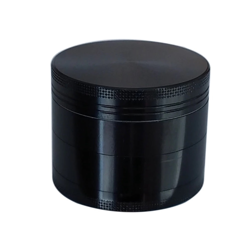 Aluminum Herb Grinder with Pollen Screen and Magnetic Lid | 50mm | Black