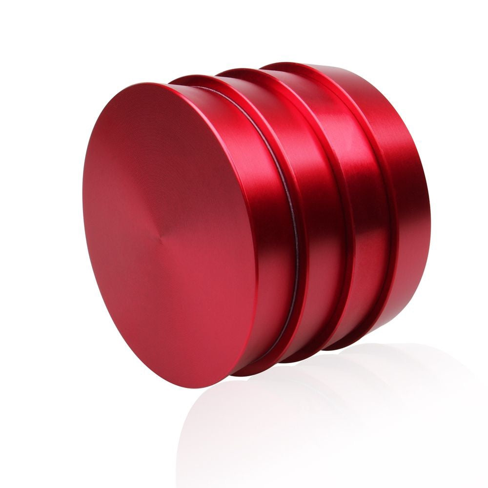 Aluminum Tower Grinder with Magnetic Lid | 4-Part | 62mm | Red