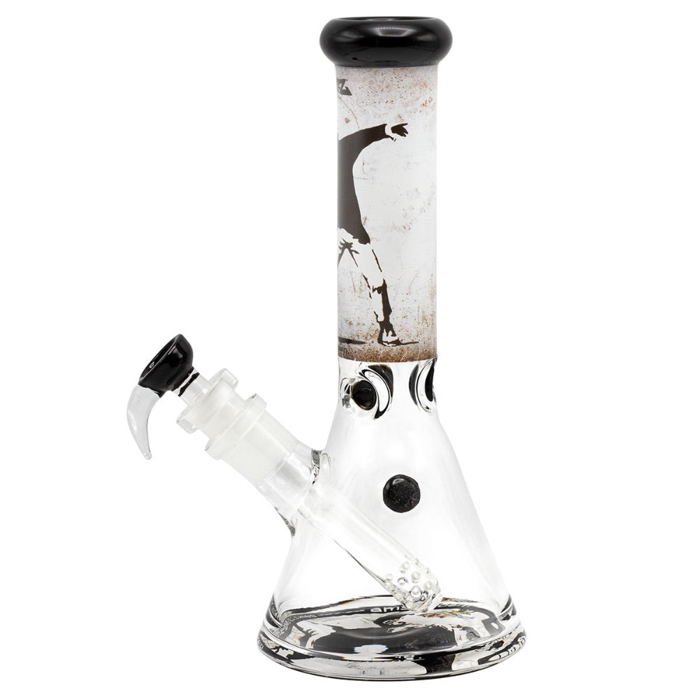 G-Rollz Banksy Beaker Base Bong | Flower Thrower | side view 2