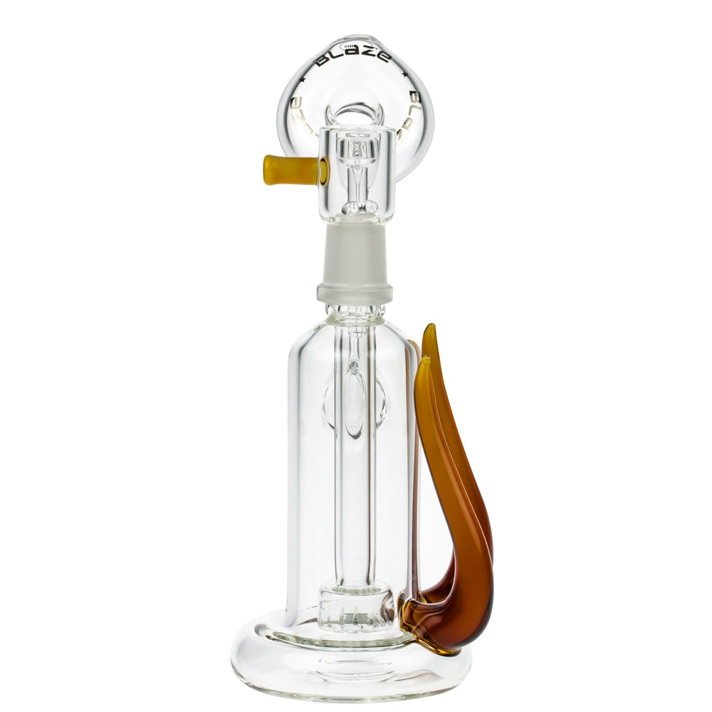 Blaze Glass Concentrate Oil Bubbler with Showerhead Diffuser | Amber - Front View