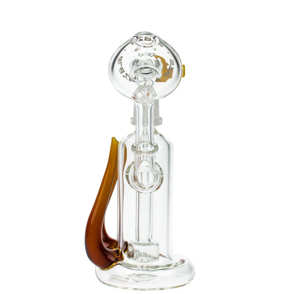 Blaze Glass Concentrate Oil Bubbler with Showerhead Diffuser | Amber - Back View