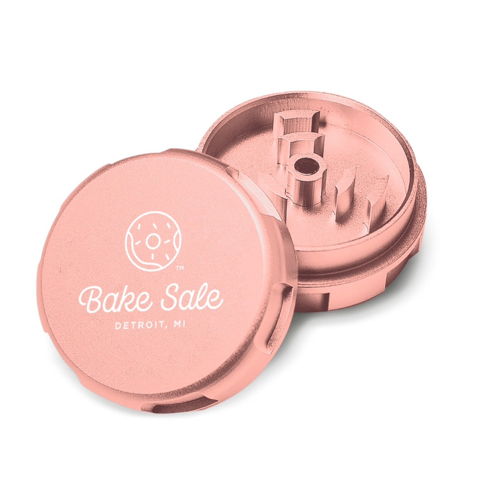 Bake Sale 2-Part Aircraft Grade Aluminum Grinder | Logo | Rose Gold