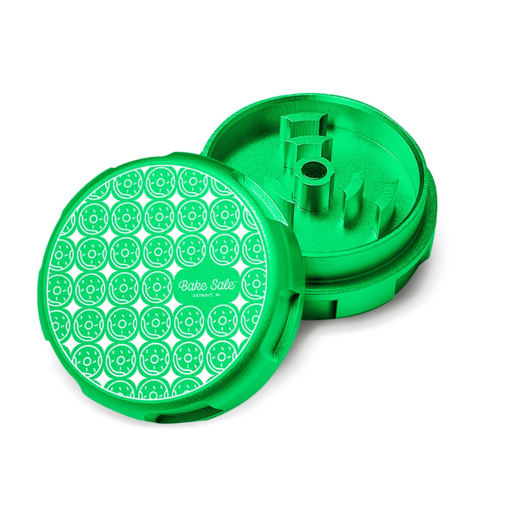 Bake Sale 2-Part Aircraft Grade Aluminum Grinder | Donut Pattern | Green