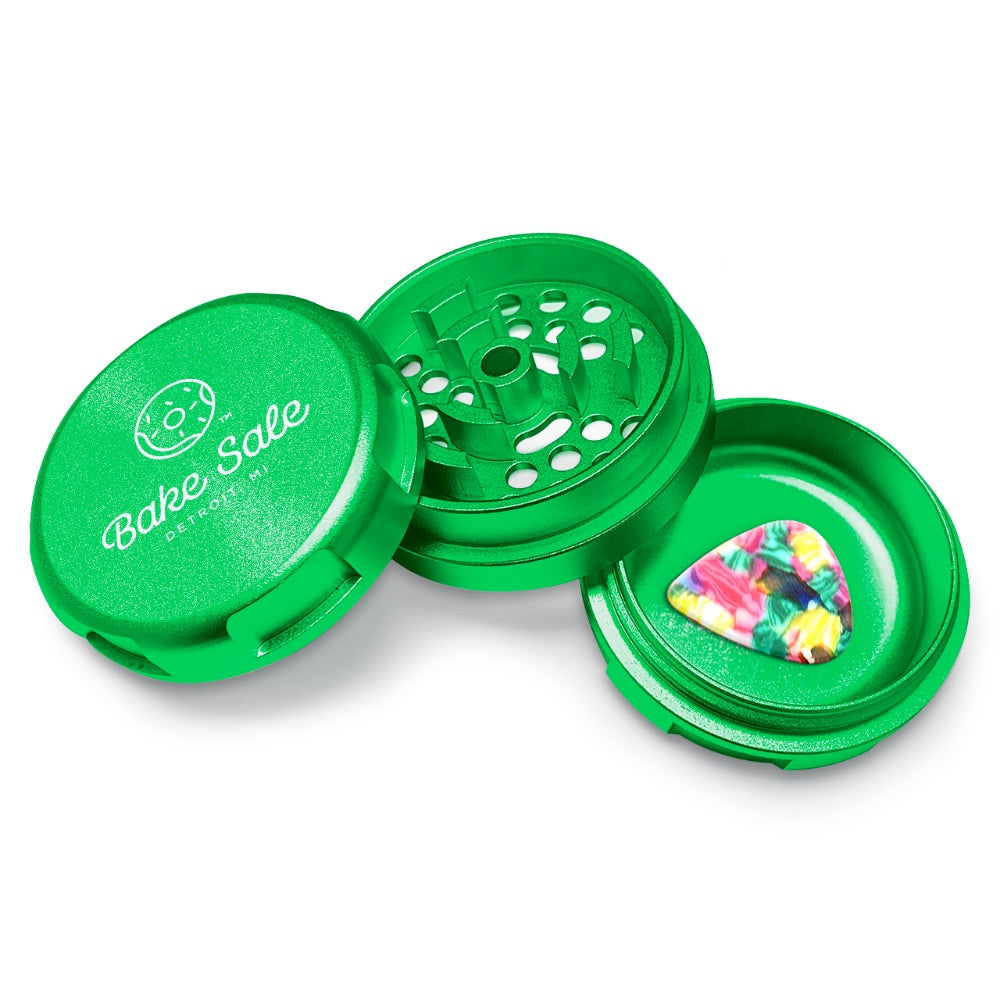 Bake Sale 3-Part Aircraft Grade Aluminum Whole Donut Grinder | Green | Logo