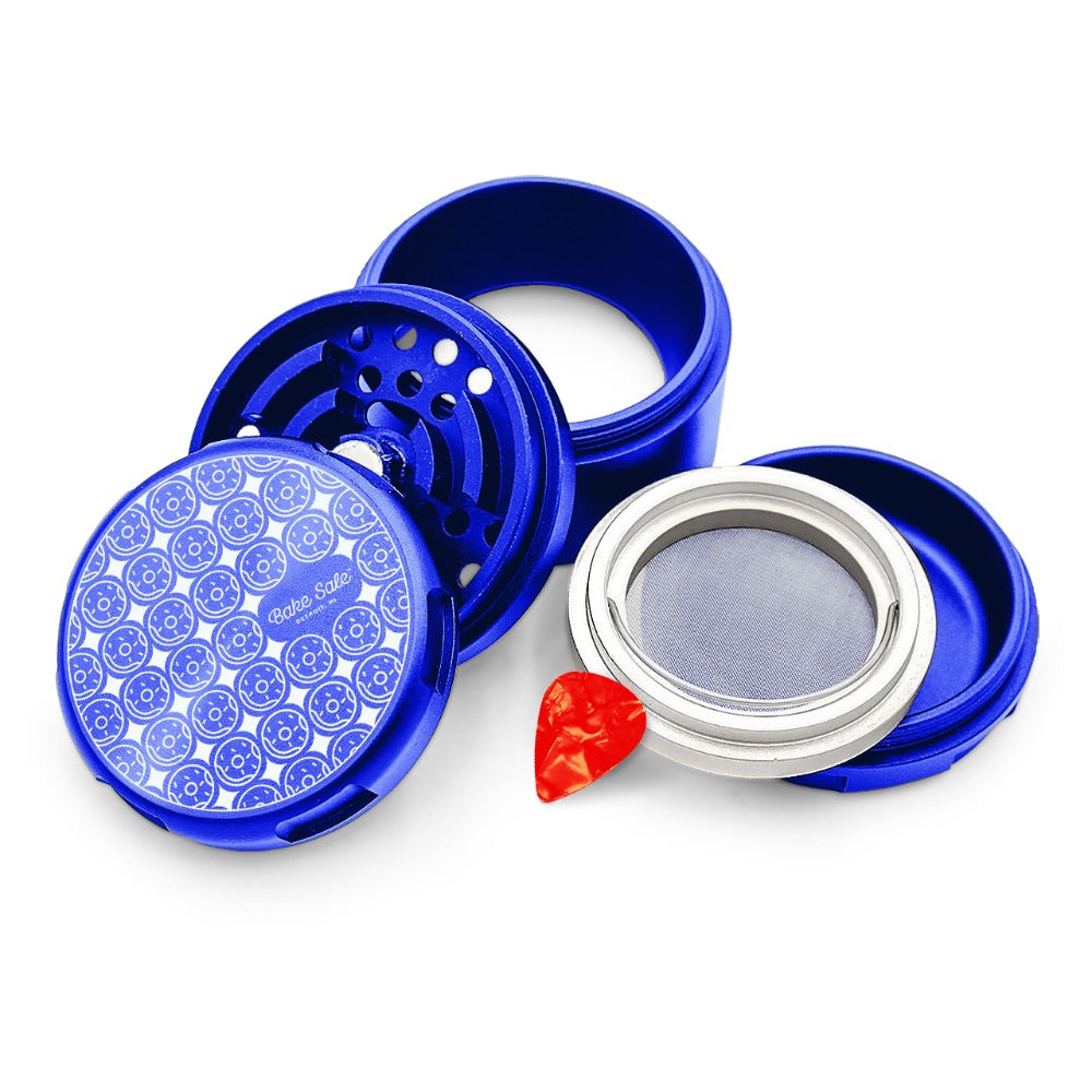 Bake Sale 5-Part 75 Frosted Aircraft Grade Aluminum Grinder | Donut Pattern | Blue