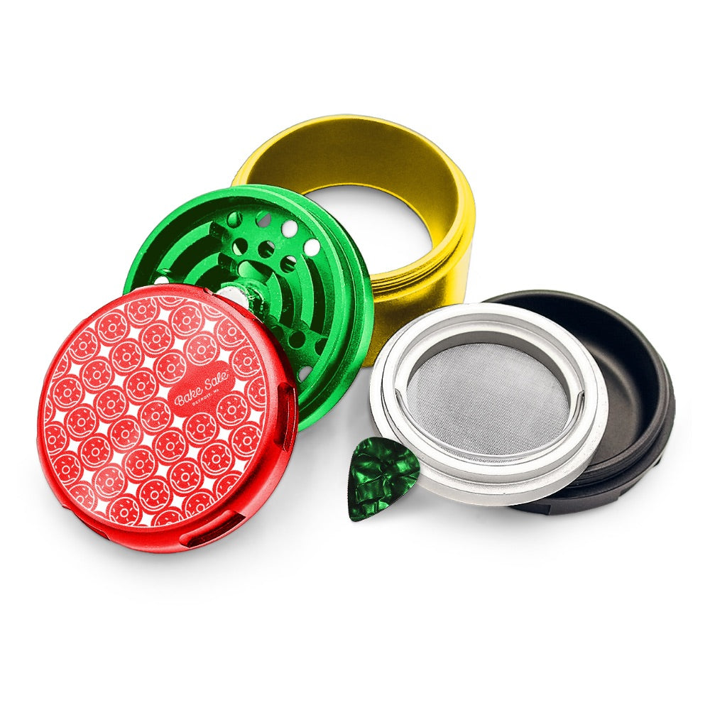 Bake Sale 5-Part 75 Frosted Aircraft Grade Aluminum Grinder | Donut Pattern | Rasta
