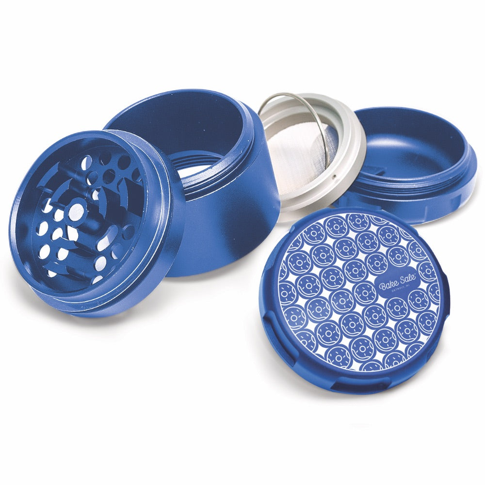 Bake Sale 5-Part Donut Pattern Aircraft Grade Aluminum Grinder | Blue