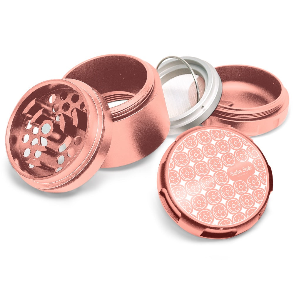 Bake Sale 5-Part Donut Pattern Aircraft Grade Aluminum Grinder | Rose Gold