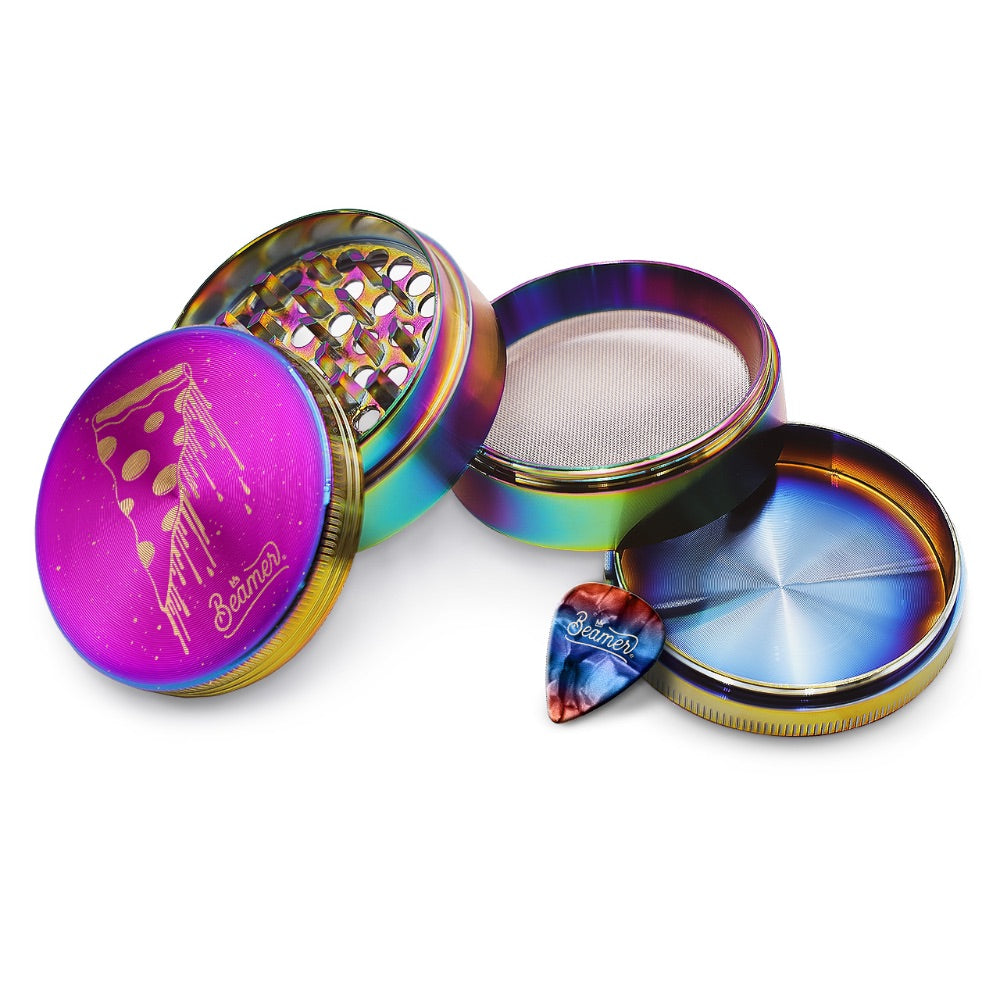 Beamer 4-Part Aircraft Grade Luminate Zinc Grinder | Flying Pizza