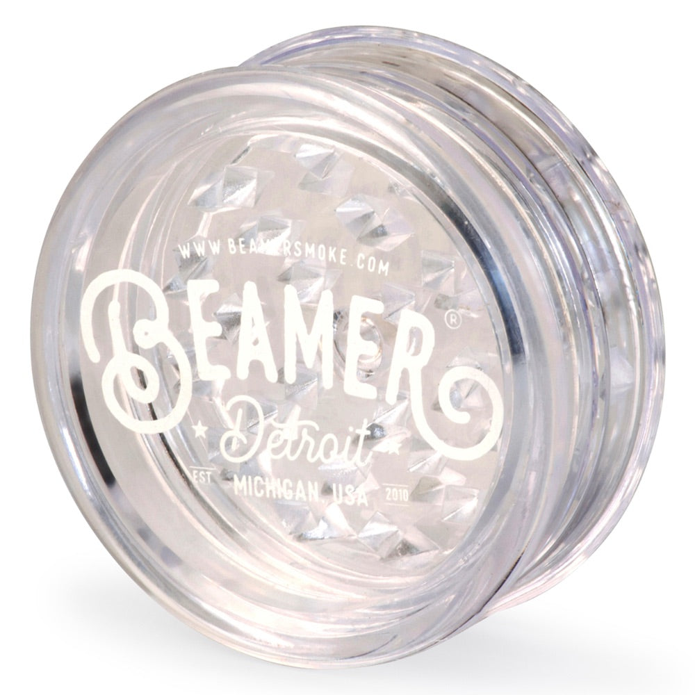 Beamer 63mm Detroit Logo Design Virgin Acrylic Grinder | clear