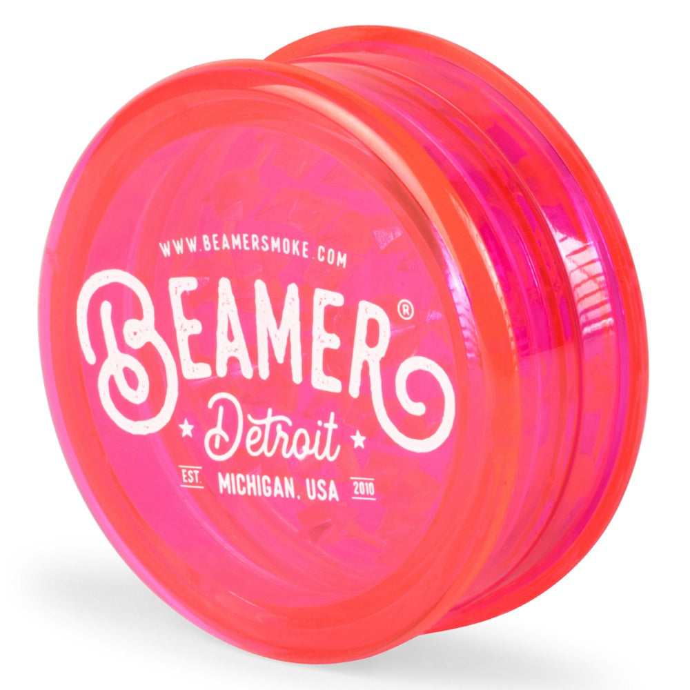 Beamer 63mm Detroit Logo Design Virgin Acrylic Grinder | pink