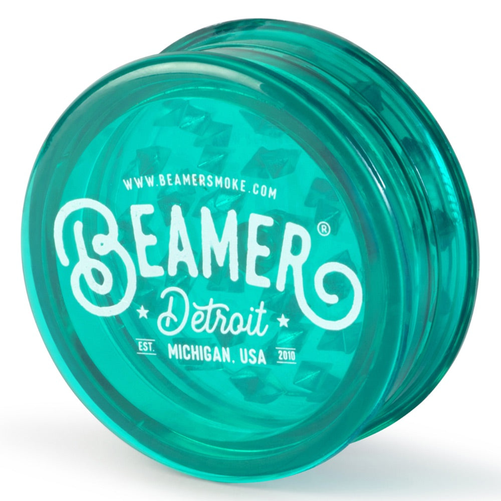 Beamer 63mm Detroit Logo Design Virgin Acrylic Grinder | teal