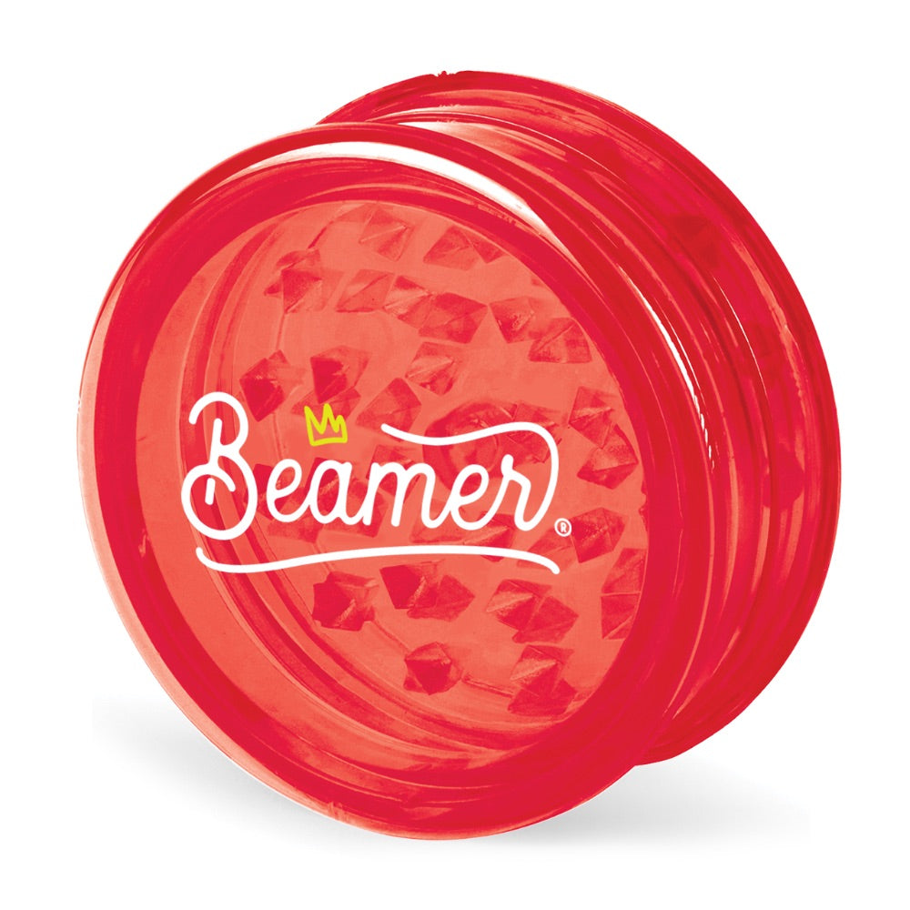 Beamer 90mm Crown Logo Designs Virgin Acrylic Grinder | red