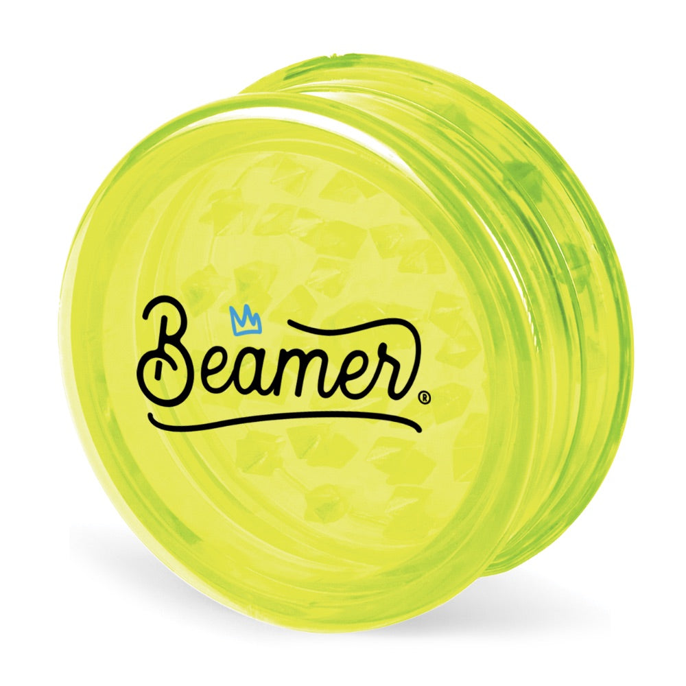 Beamer 90mm Crown Logo Designs Virgin Acrylic Grinder | yellow