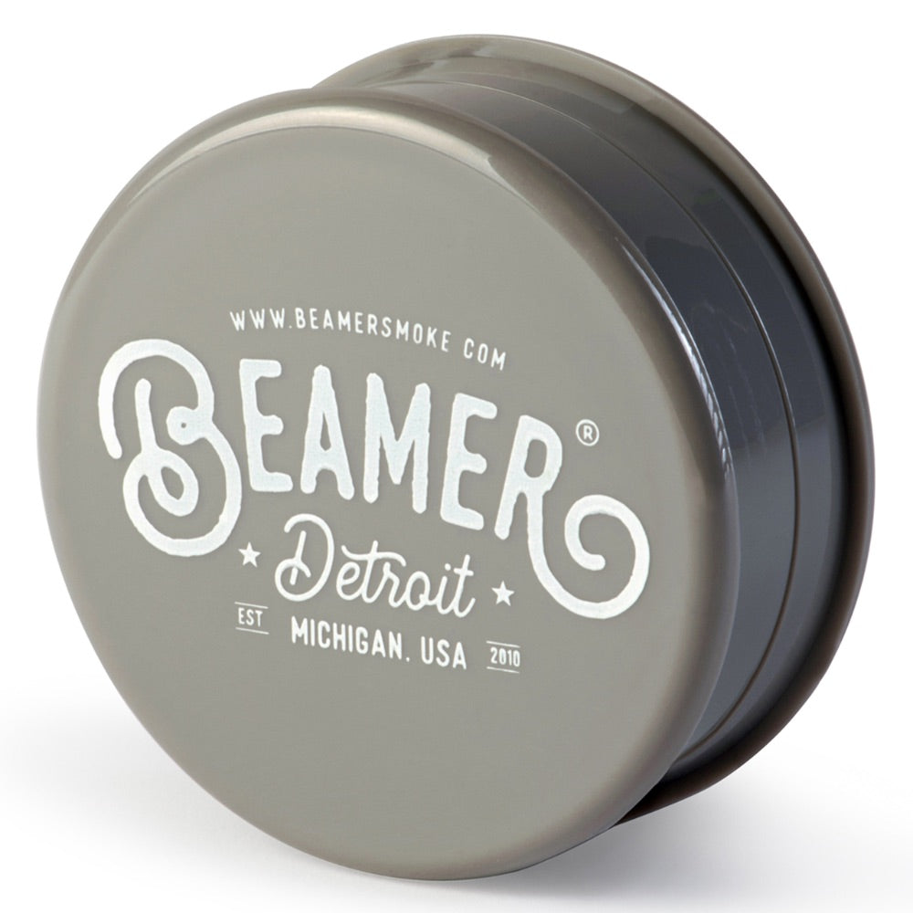 Beamer 90mm Detroit Logo Design Virgin Acrylic Grinder | grey