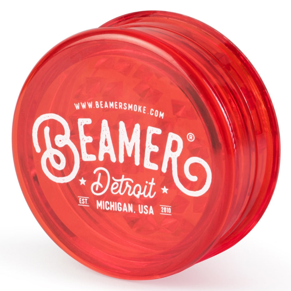 Beamer 90mm Detroit Logo Design Virgin Acrylic Grinder | red