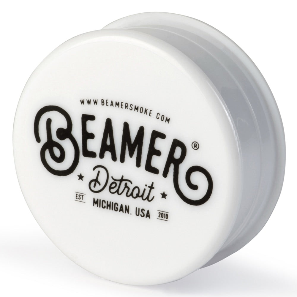 Beamer 90mm Detroit Logo Design Virgin Acrylic Grinder | white