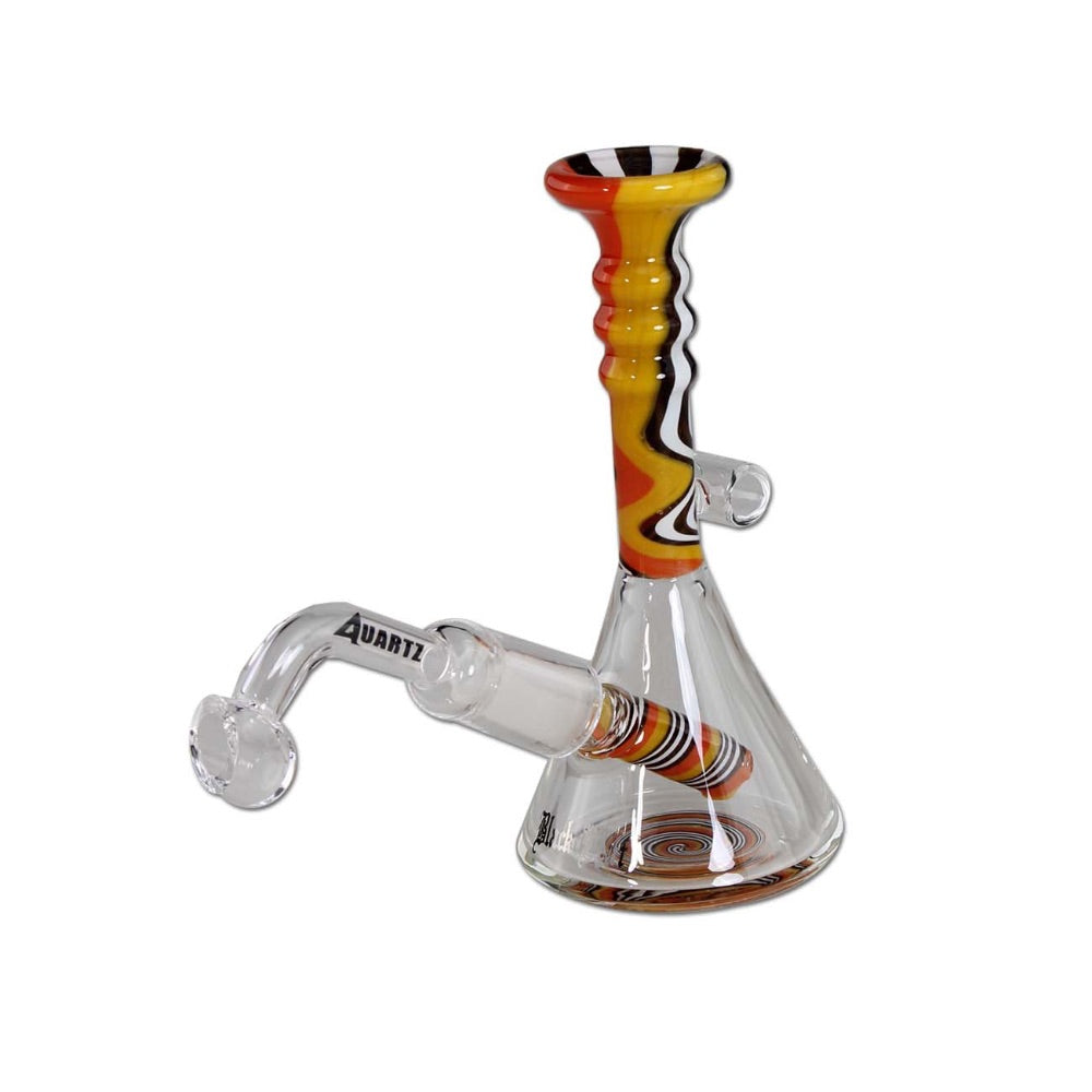 Black Leaf Colored Swirl Mini Dab Rig