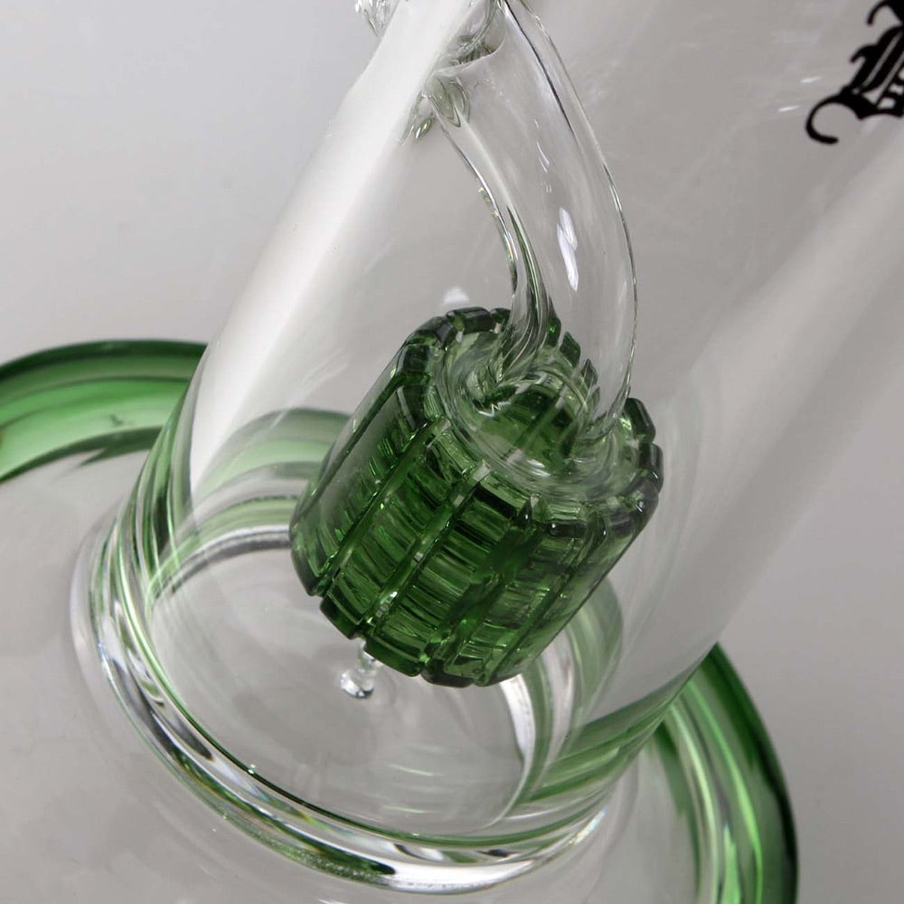 Black Leaf Glass Dab Rig with Drum Percolator | Percolator