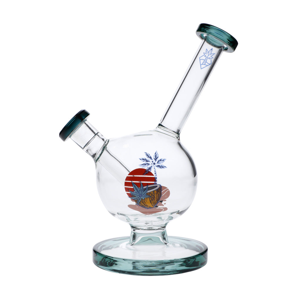 Cabana Cannabis Co. Bubble Base Bong | Teal | side view 1