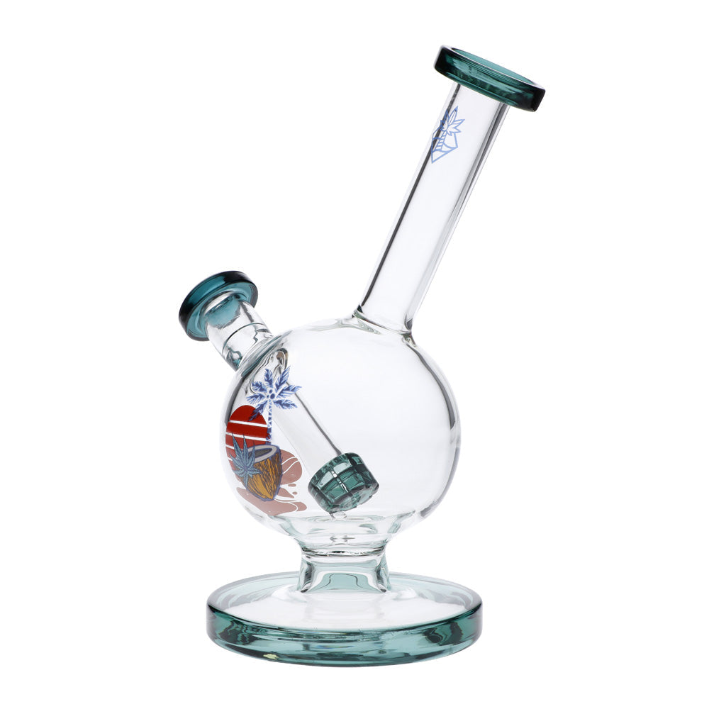 Cabana Cannabis Co. Bubble Base Bong | Teal | side view 2