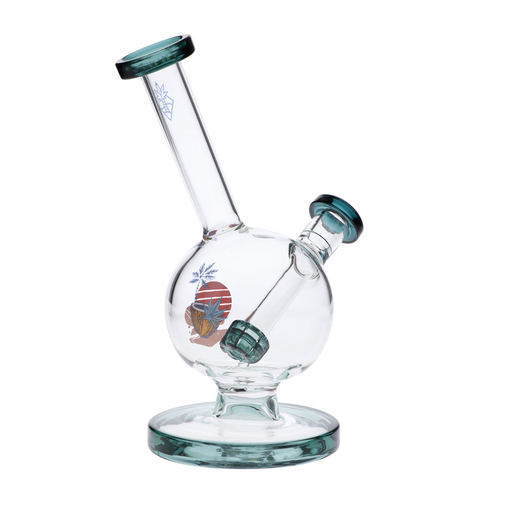 Cabana Cannabis Co. Bubble Base Bong | Teal | side view 3