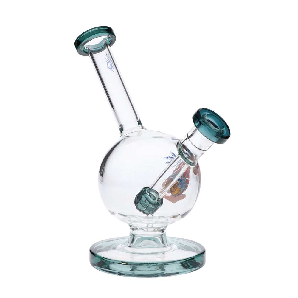 Cabana Cannabis Co. Bubble Base Bong | Teal | side view 5