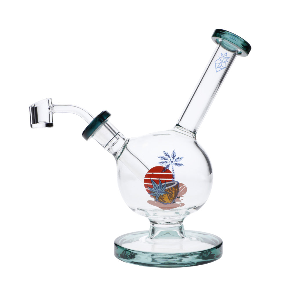 Cabana Cannabis Co. Bubble Base Bong | Teal | with banger