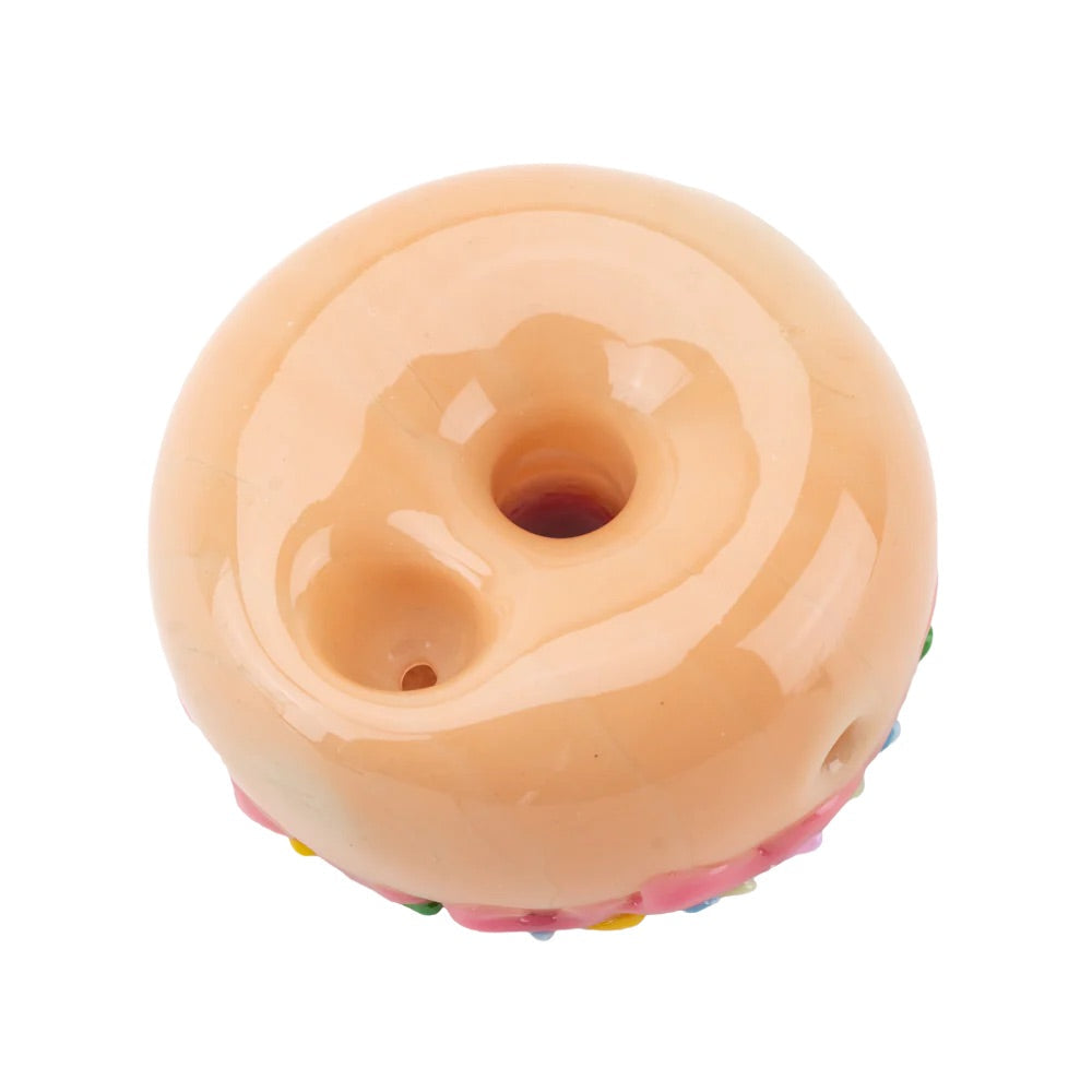 Empire Glassworks Pink Sprinkle Donut Pipe | bottom view