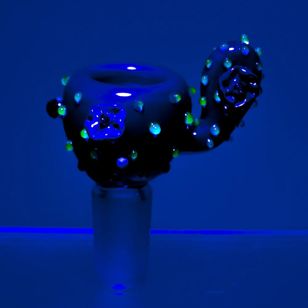 Empire Glassworks Prickly Cactus Glass Bowl | 14.5mm | glow in the dark
