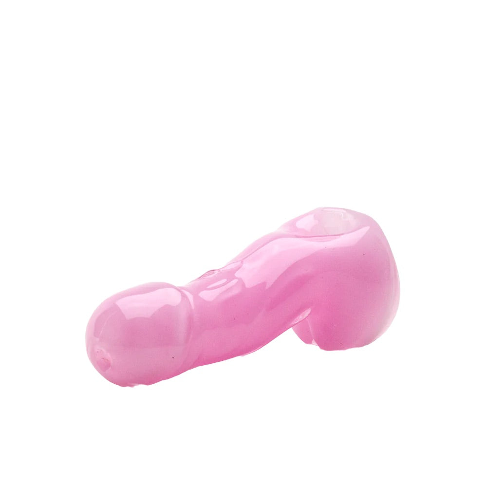 Empire Glassworks Small Phallus Worked Spoon Pipe | Pink | side view