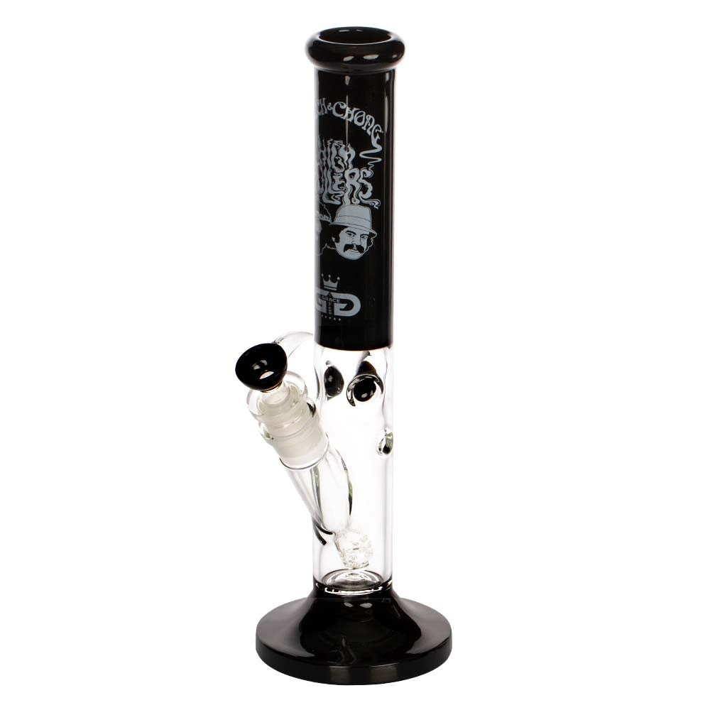 Grace Glass Cheech & Chong High Rollers Straight Tube Bong | Black | side view 3