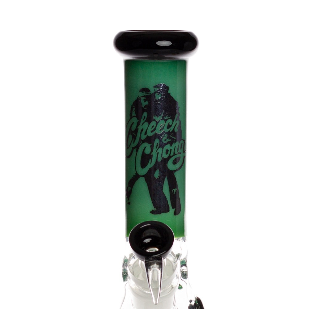 Grace Glass Cheech & Chong Beaker Base Bong | Green | stem view