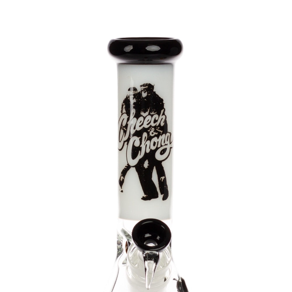 Grace Glass Cheech & Chong Beaker Base Bong | White | stem view