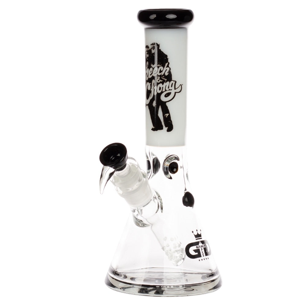 Grace Glass Cheech & Chong Beaker Base Bong | White | side view 1