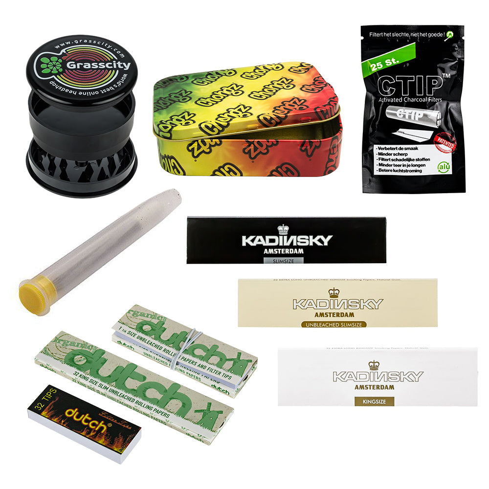 Grasscity Crazy Combo Deal | Amsterdam Blunt Starter Kit | Rasta Leaf