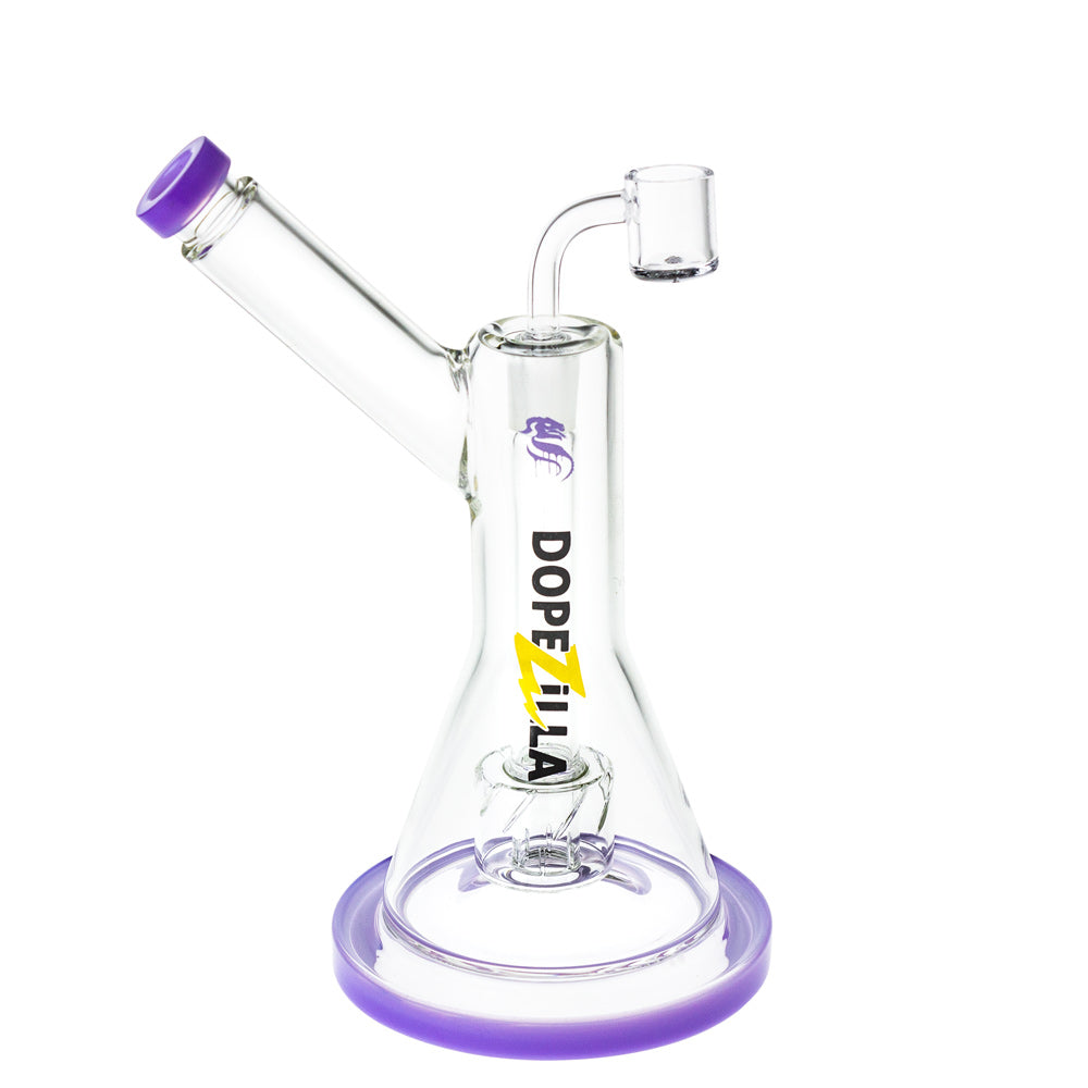 Dopezilla Glass Basilisk Dab Rig | 9 Inches | Purple | side view 1