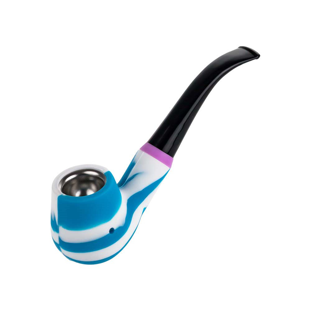 Silicone Sherlock Pipe with Steel Bowl | Side view 2