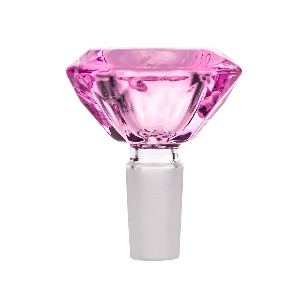 Diamond Shaped Glass herb Bowl | Male Joint | Pink