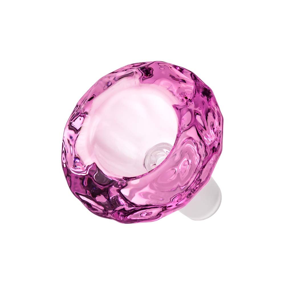 Diamond Shaped Glass herb Bowl | Male Joint | Pink