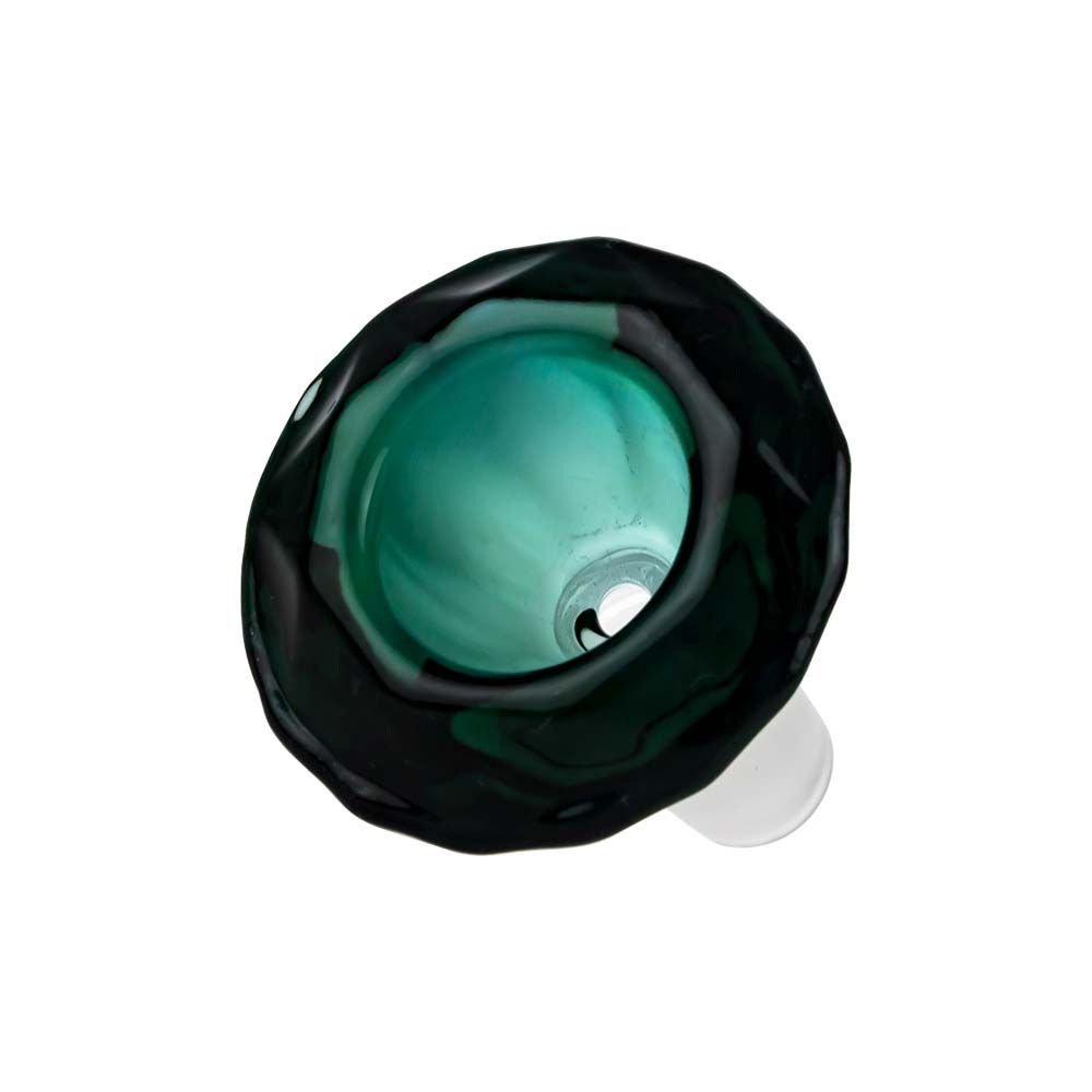 Diamond Shaped Glass herb Bowl | Male Joint | Teal
