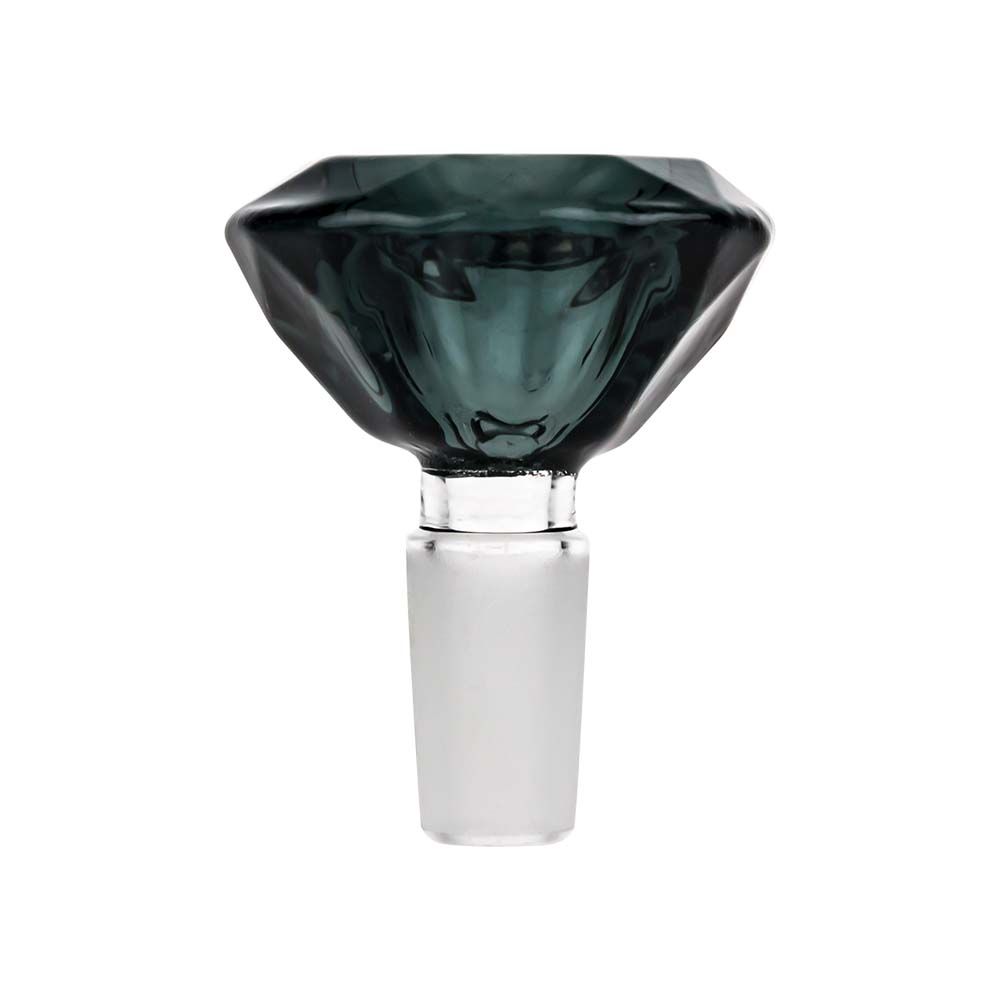 Diamond Shaped Glass herb Bowl | Male Joint | Transparent Black