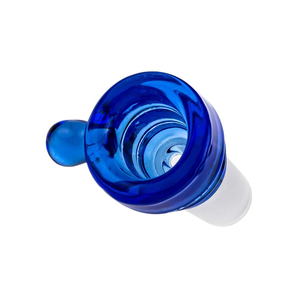 Colored Glass Herb Bowl with Marble Handle | Male Joint | Blue