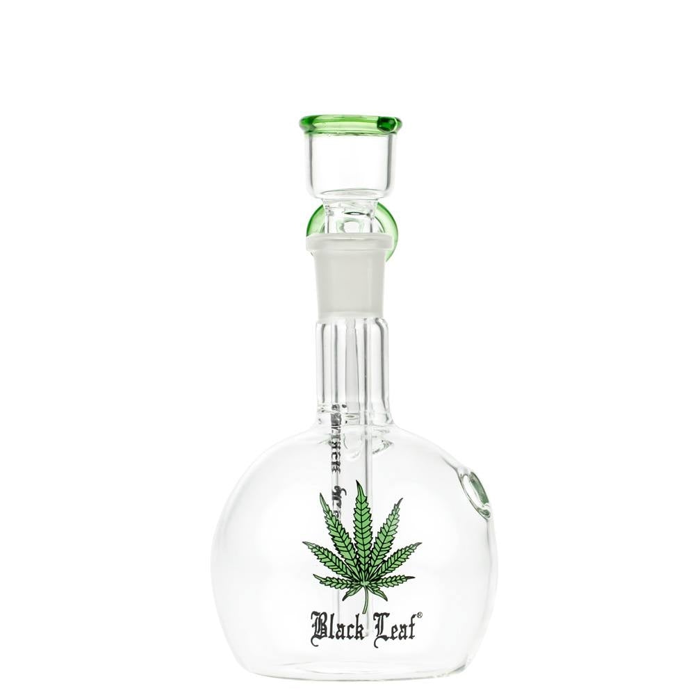 Black Leaf Glass Bubble Base Bubbler with Carb Hole - Front View