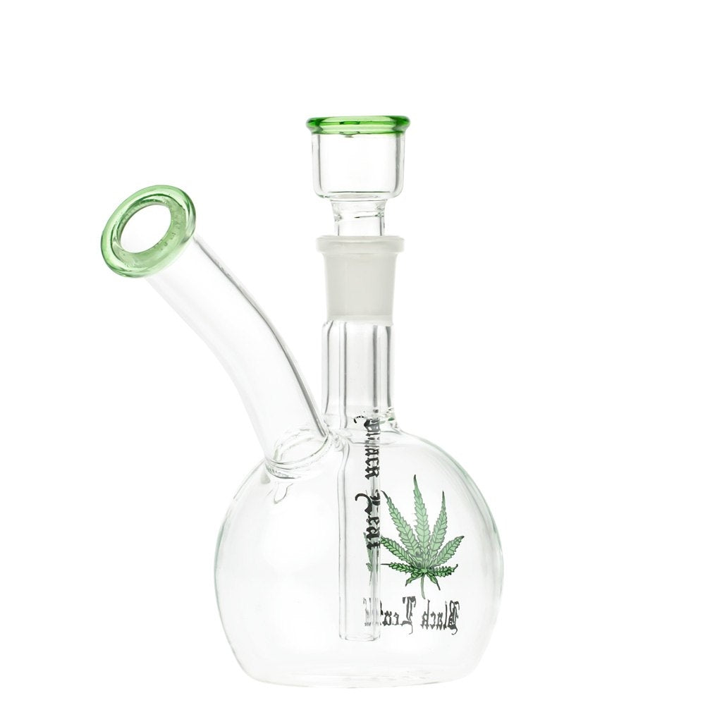 Black Leaf Glass Bubble Base Bubbler with Carb Hole - Side View 3