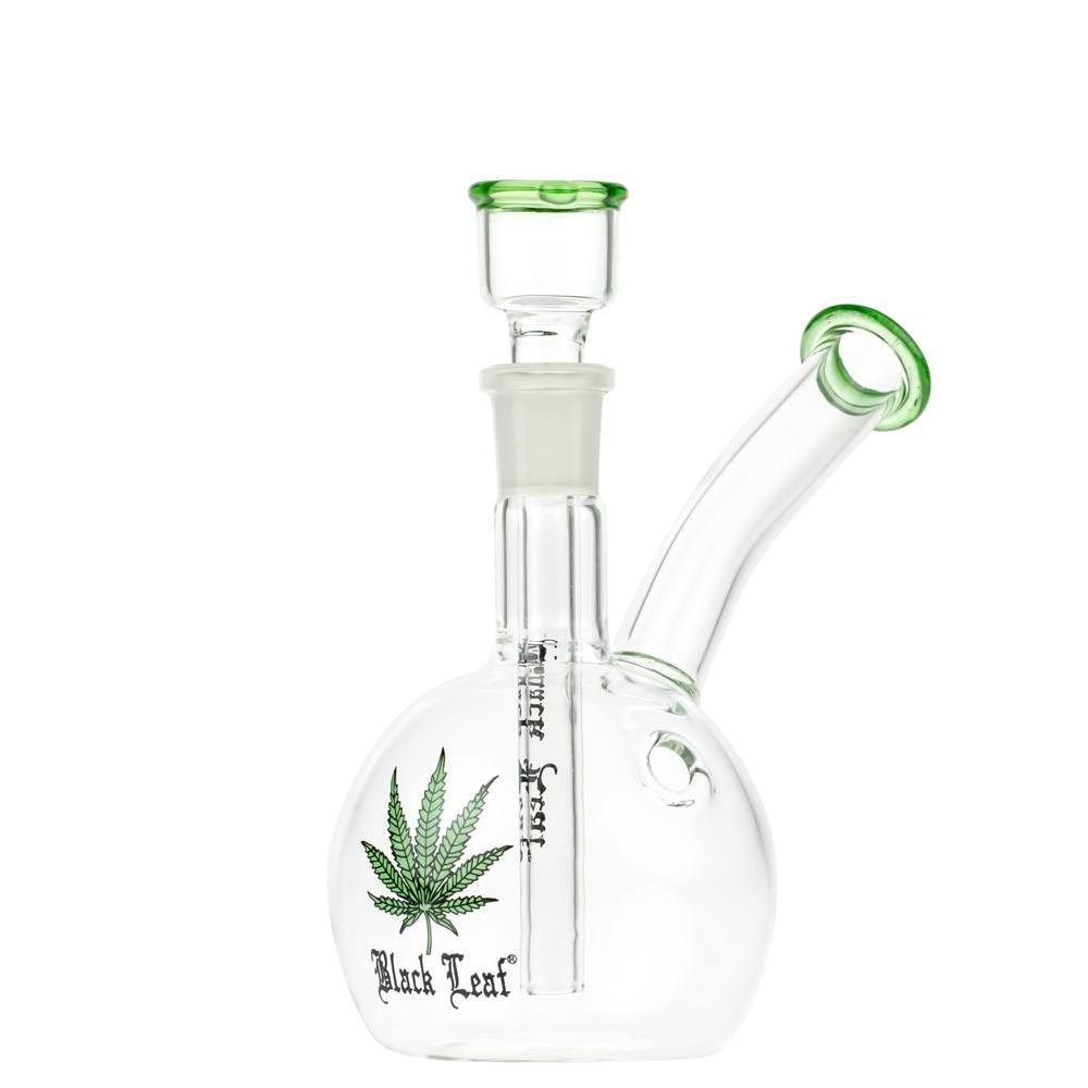Black Leaf Glass Bubble Base Bubbler with Carb Hole - Side View 2