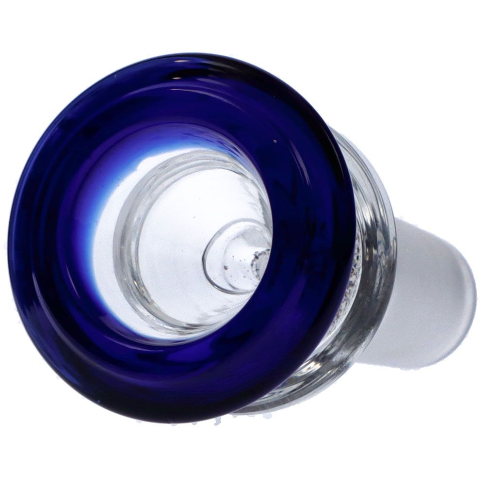 Concave Colored Glass Male Herb Bowl | Horizontal Blue