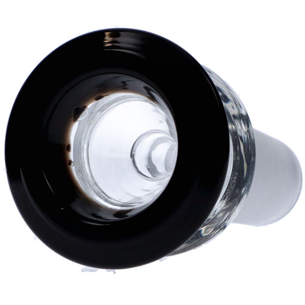 Concave Colored Glass Male Herb Bowl | Horizontal Black
