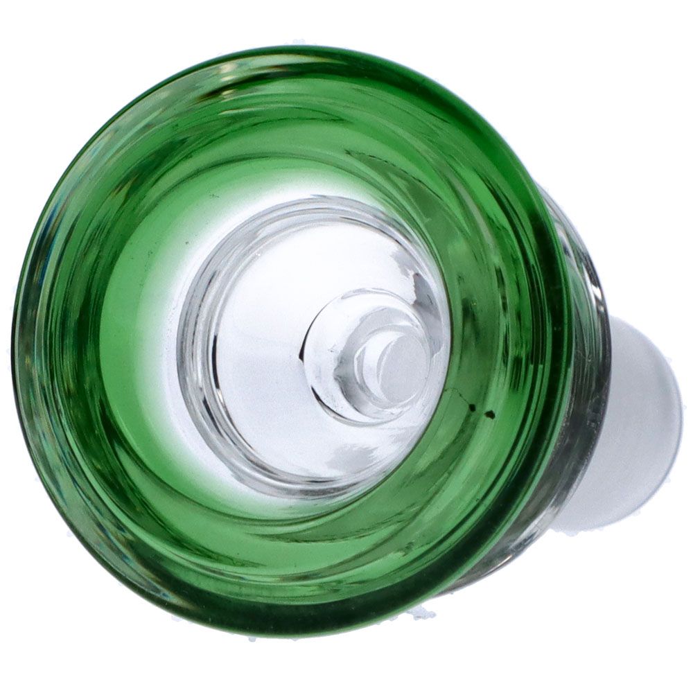 Concave Colored Glass Male Herb Bowl | Horizontal Green