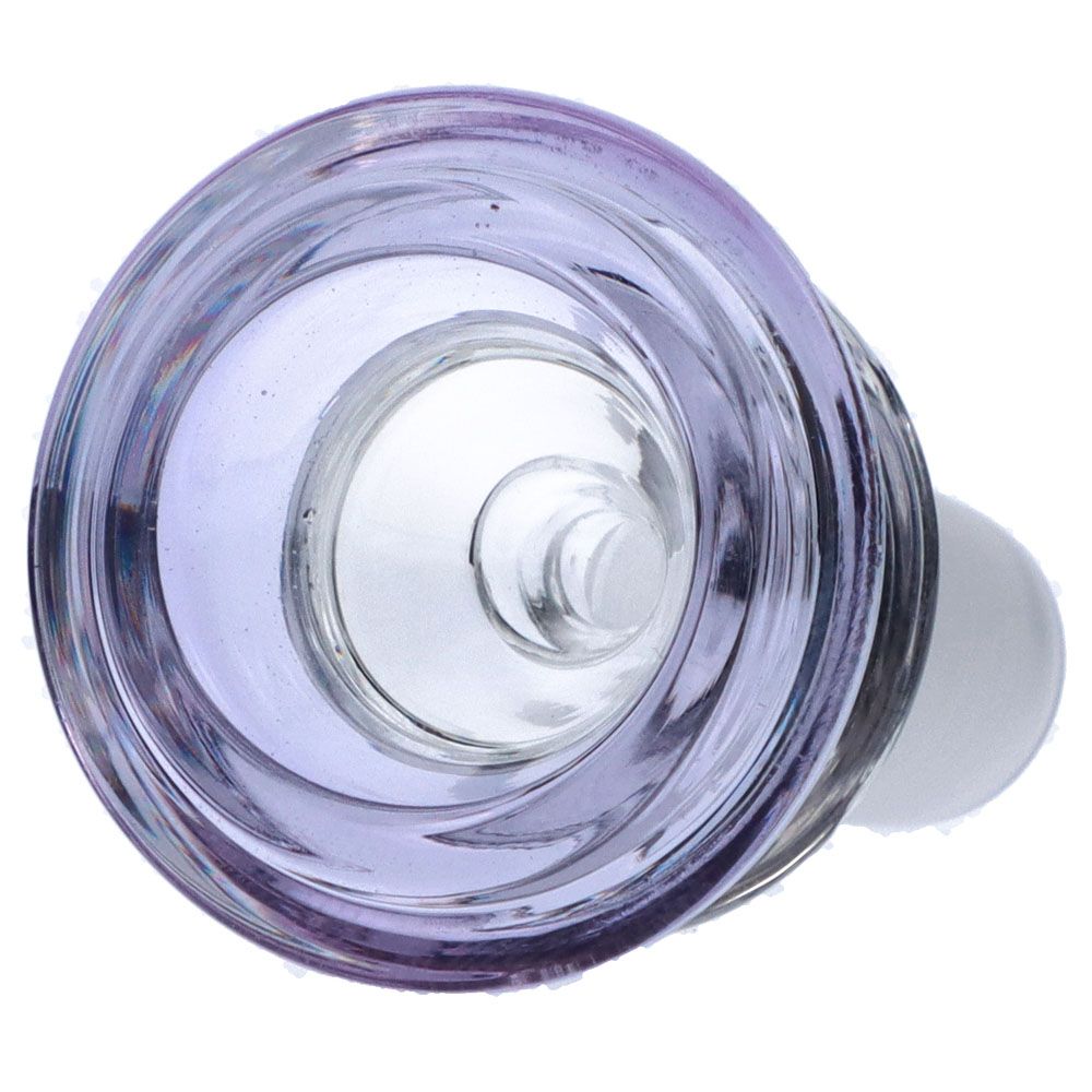 Concave Colored Glass Male Herb Bowl | Horizontal Purple